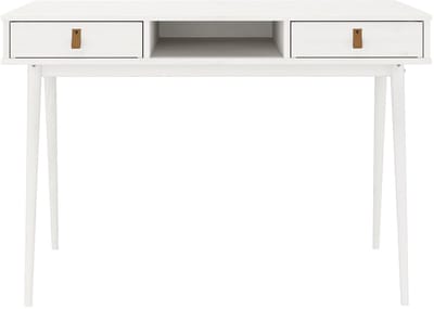 Bureau KIM met 2 lades van massief hout - Wit
