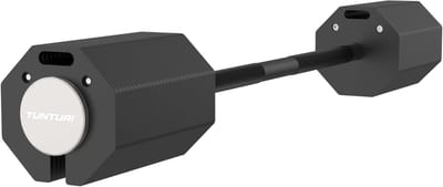 Tunturi Rapid Verstelbare Barbell – 107 kg barbell – Verstelbaar van 11 tot 107 kg – 25 gewichten in één – Halterset voor thuisfitness