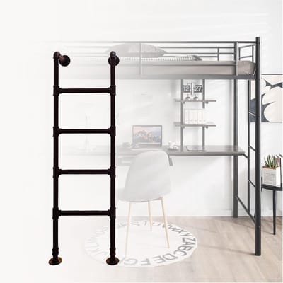 Kelderraam Ladder - Vluchtladder Zolder - Veilig Toegang - Verdikt Smeedijzer - 150 kg Draagkracht - Zwart