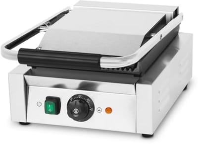 Professionele Contactgrill 1800W met Gietijzeren Grillplaten en Tefloncoating - Instelbare Temperatuur tot 300°C
