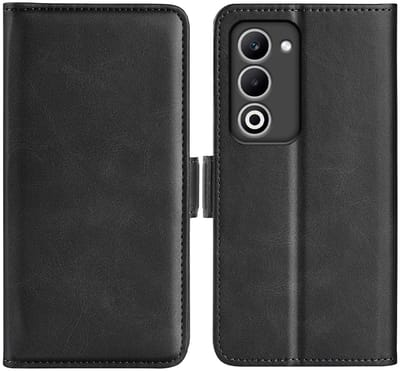 MobyDefend Hoesje - Geschikt voor Oppo A5 5G - Luxe Wallet Book Case (Sluiting Zijkant) - Zwart
