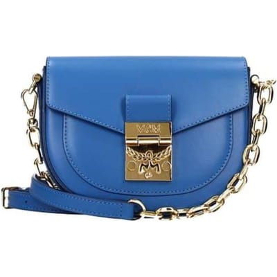 MCM Patricia Visetos Ketting Leer Mini Crossbody Tas Dames tassen Blauw MWRBAPA01H9001 Basic Set (Bag+Dust Bag) gray