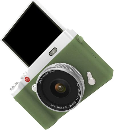 16x digitale camera met automatische zoom, 64 MP resolutie, 3 inch LCD-scherm, compacte camera met transferfunctie (groen)