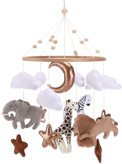 Core® Boxmobiel Houder - Mobiel Houder Met Muziek en Verlichting - Boxmobiel - Beige - 26cm x 26cm x 6cm