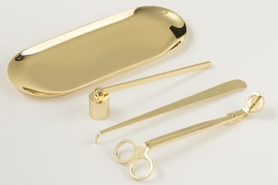 J-Line kaarsendief Candle Kit - ijzer - goud