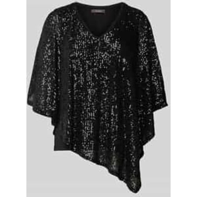 Blousenshirt met pailletten en V-hals