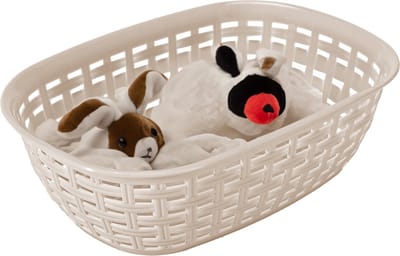 Hega Hogar Opbergmandje/kastmandje - beige - 2 liter - kunststof - 18 x 25 x 7 cm - kleine opslag bakjes - manden