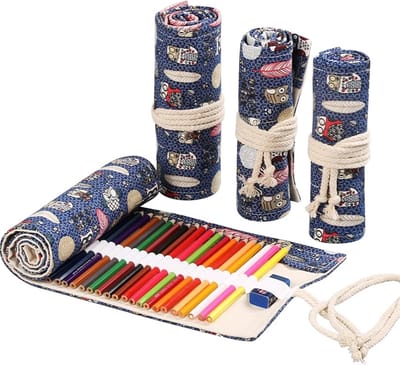 Oprolbare Pennenzak - Potlood Etui - Kunstenaar Benodigdheden - Grote Capaciteit - 72 Gaten - Canvas
