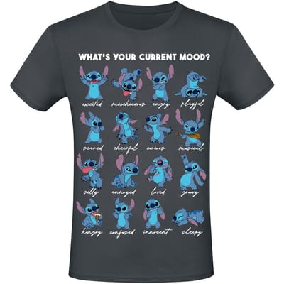 Lilo & Stitch - Disney T-shirt - What's Your Current Mood? - S tot XXL - grijs