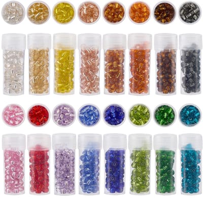 Rocailles Pony Zaad Kralen Diverse Mini Ronde Glazen Ondoorzichtige Kralen Zilver Gevoerde Spacer Craft Bead Bulk voor Sieraden Maken Oorbel Vriendschap Armband