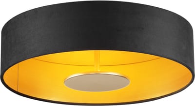 QAZQA bredow - Moderne LED Plafondlamp - 1 lichts - Ø 40 cm - Zwart Goud - Woonkamer | Slaapkamer | Keuken