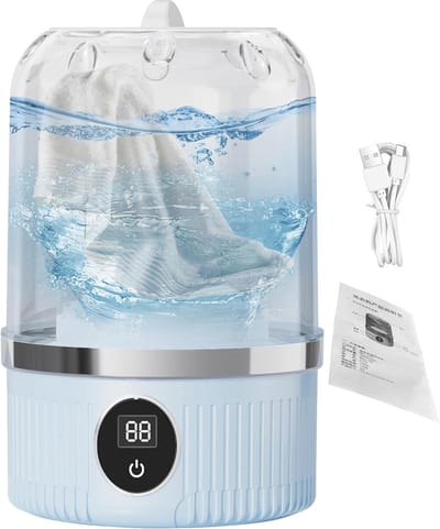 Draagbare Was Unit - Reiswasmachine Kleine Machine - Ondergoed Sokken Wassen - Ultrasoon Reinigingsmechanisme - 1.38 Pounds - Wit
