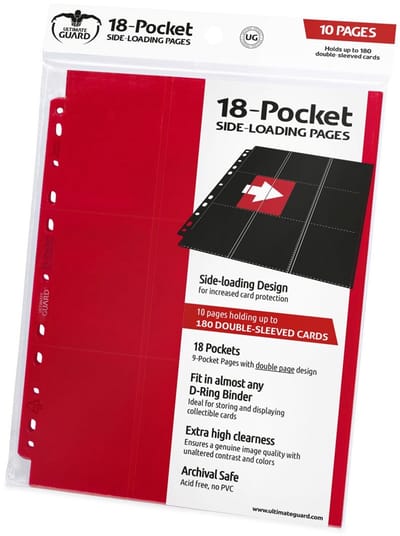 Ultimate Guard 18-Pocket Pages Side-Loading (10) - Red