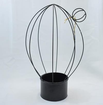 ZoeZo Design - Metaal - zwart - bloempot - plantenhouder - klimplant - H 44 x Ø 26 cm