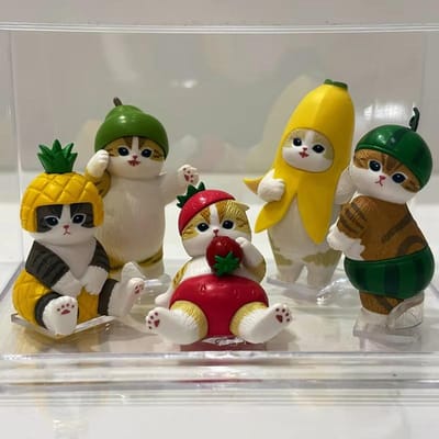 Mofusand Chat Requin Fruits et Abeilles Série Boîte Aveugle Personnages Kawaii Mini Figurines d'Action Jouets Décoration de Bureau Cadeaux d'Anniversaire
