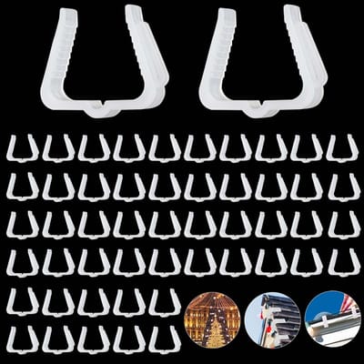 Dailygoods- Kerstlichtclips 50st - Kunststof - Lichtclips voor Buitenverlichting - Kerstlichthaken - Fasciabordclips - Premium Materiaal