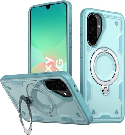 Hoesje Geschikt voor Samsung Galaxy A26 - Armor hoes met Ringhouder - Arara backcover - Lake Blauw