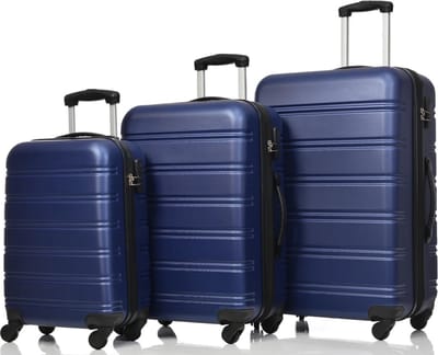 Mygroot - Kofferset - 3-delig - Complete Set - Koffer - Handbagage 35L + 65L en 90L Ruimbagage - Blauw