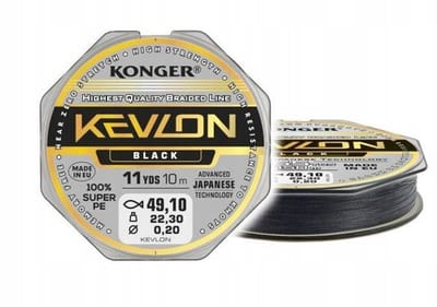 Konger Kevlon Black X4 0.18mm 10m Gevlochten Lijn