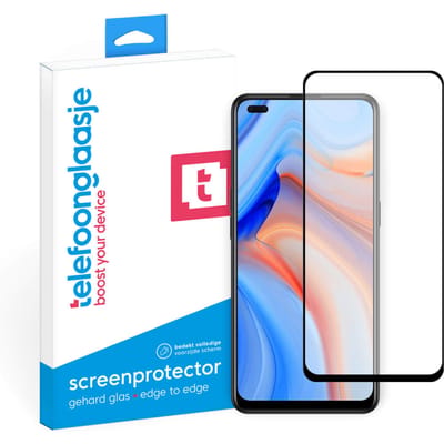 OPPO Reno 4 screenprotector gehard glas Edge to Edge