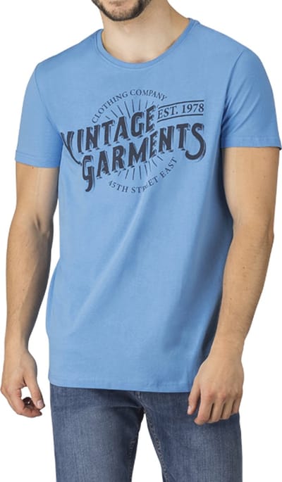 DENIMFY Heren T-Shirt DFNuri regular fit Blauw S Ronde Hals Volwassenen t shirt heren met print