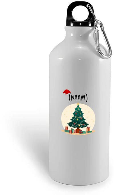 Hacebo® - Kerst kerstboom met eigen naam waterfles - Kerstmis - Kerst beker - winter - kerst - christmas - kerst cadeau - water fles - 400ML