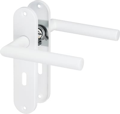 Calzio - Deurklink Wit Sleutelgat - Kort Rond Schild