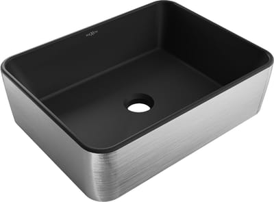 Mexen Catia opzetwastafel 48 x 37 cm, zwart mat/zilveren lijnpatroon - 21314873