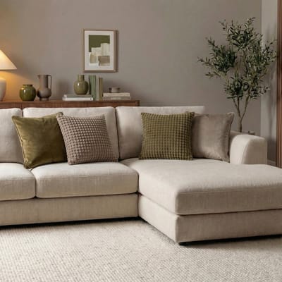 KUSSENHOES-SET 4-delig - Dual Harmony - 45x45 cm - exclusief binnenkussens - groen, taupe