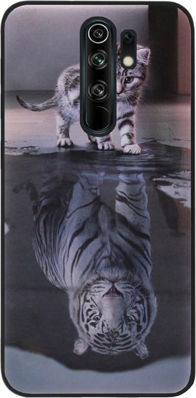 ADEL Siliconen Back Cover Softcase Hoesje voor Xiaomi Redmi 9 - Poezen Schaduw Tijger