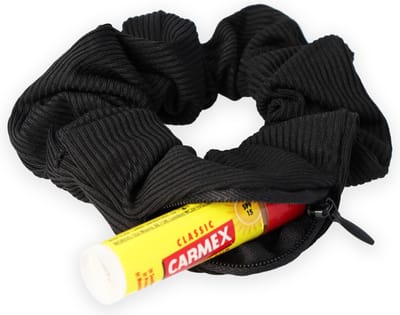 Lajetti - Scrunchie Zwart met Rits - Zakje - Verstop Scrunchie - Haarelastiek Haaraccessoire