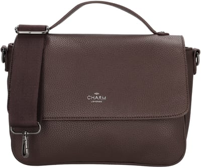 Charm London Mulberry Street Handtas Dames - Schoudertas met verstelbare en afneembare schouderband - Tas van Imitatieleder - Donkerbruin