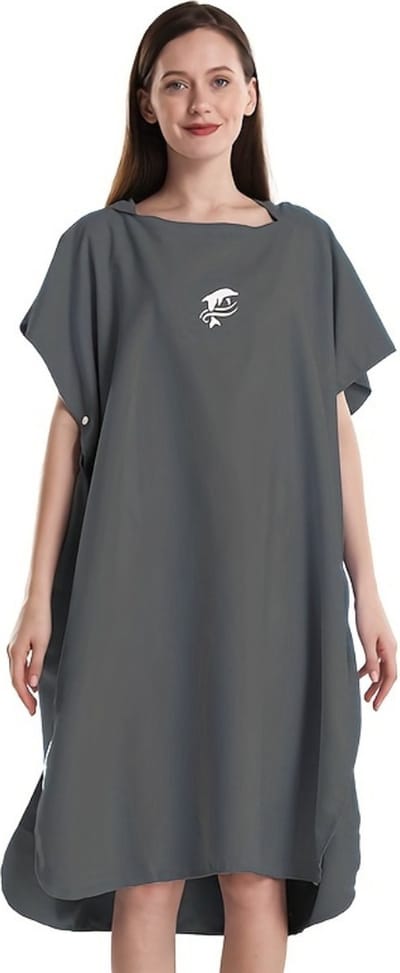Livano Surf Poncho Voor Volwassenen - Omkleed Handdoek - Dames & Heren - Zacht - Donkergrijs