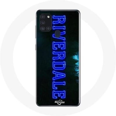 Samsung Galaxy A21S Hoesje Riverdale Series Logo Blauw blauw