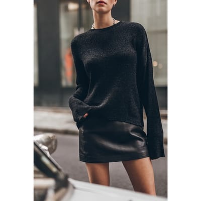 Mikuta The Black Sparkly Loose Knitted Sweater Größe: M | Pullover Outlet | Damen | Schwarz