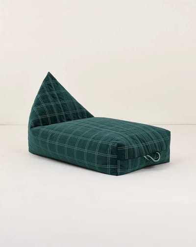 Nobodinoz Oasis Kids Zitzak - 60x109x60cm - Green Mint Windowpane