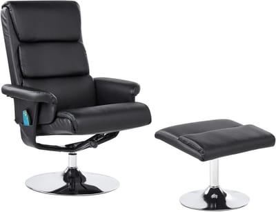 LEGEND - Relaxfauteuil met voetenbank - Zwart - Kunstleer