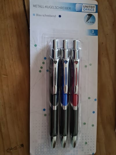United office 3 metalen balpennen