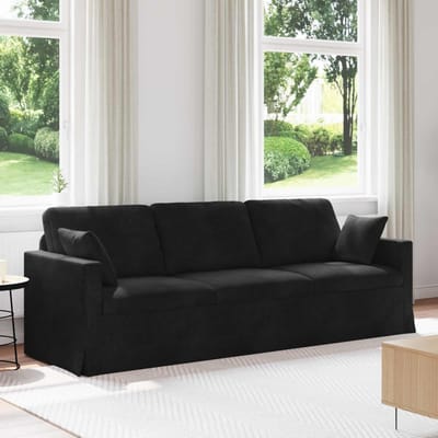 vidaXL - Bank - Zwart - 228 - x - 78 - x - 80 - cm - Fluweel