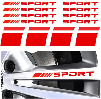 Allecto - Autoband Stickers - Reflecterende Stickers - Veiligheidsaccessoires - Rood - Velg Stickers - Perfect voor Auto's - 12 Stuks