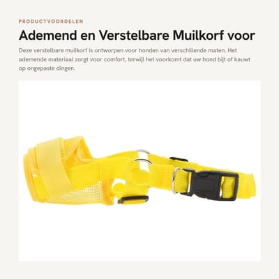 Dailygoods- Hondenmuilkorf XL - Ademend - Zacht - Verstelbaar - Lichtgewicht - Geschikt voor dierenarts en training - Hondentuig