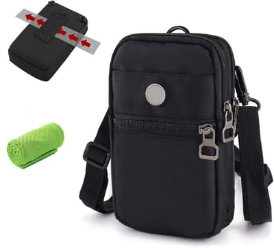 Waterdichte Heuptas met Rits voor Sport en Reizen - Unisex Schoudertas voor Mobiele Telefoon, Portemonnee en Paspoort met Karabijnhaak