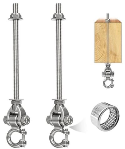 Schommelhaken voor houten balken - 2 stuks, roestvrij staal voor schommels, hangmatten en hangstoelen