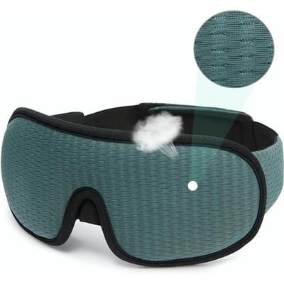 Cache-paupières Bloqueur de Lumière Coussinet Doux 3D Léger Respirant Masque de Sommeil Blackout Vert