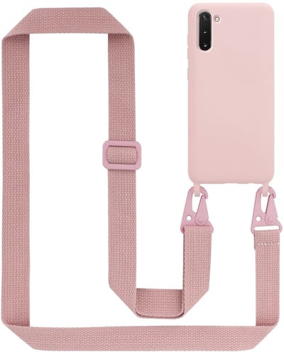 Cadorabo Mobiele telefoon ketting geschikt voor Samsung Galaxy NOTE 10 in LIQUID ROZE - Silicone beschermhoes met lengte verstelbare koord riem