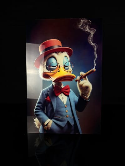 Donald Duck schilderij op plexiglas 60x90cm