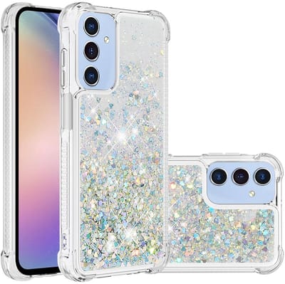 Coverup Hoesje - Geschikt voor Samsung Galaxy A17 Hoesje - Coverup Liquid Glitter Back Cover - Zilver
