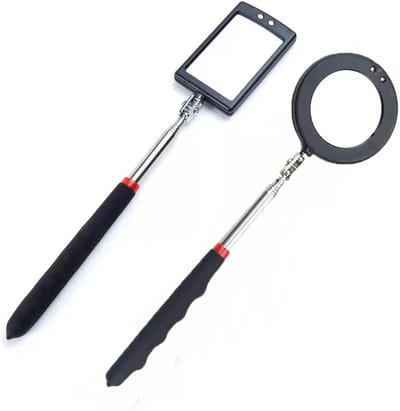 Telescopische Inspectiespiegel met LED Verlichting – 2 Stuks, Tot 88 cm Lang