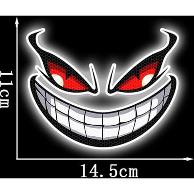 Duivels Oog Motorfiets Sticker Voorbody Zijdecoratie Waterdicht Reflecterende Oog Sticker Achterwaarschuwing Sticker