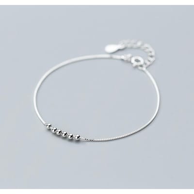 Inzatt Echt 925 Sterling Zilveren Minimalistische Geometrische Kralen Armband Fijne Sieraden voor Dames Feest Mode Sieraden Cadeau white